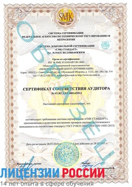 Образец сертификата соответствия аудитора Образец сертификата соответствия аудитора №ST.RU.EXP.00014299-2 Суворов Сертификат ISO 14001